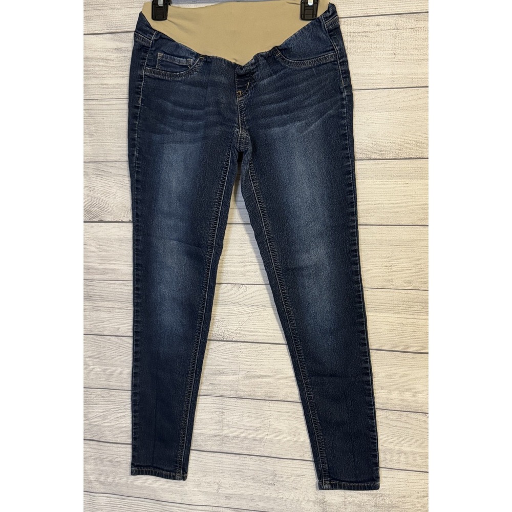 Indigo Blue Maternity Jeans Women's S Stretch Belly Panel Dark Wash